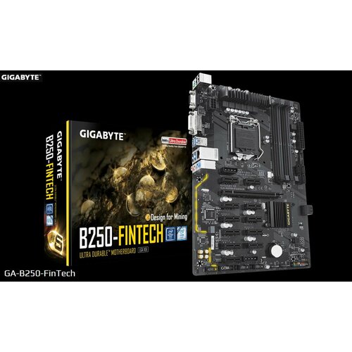 Gigabyte GA-B250-FinTech Socket 1151v1 - 12 слотов PCI-E Box Retail 1000000₽