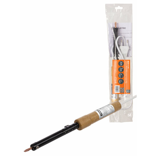 Паяльник ПД-25 ЭПСН мощность 25 Вт 230 В деревянная ручка плоское жало Гранит TDM 431₽