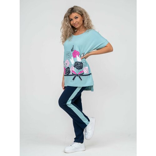 Бриджи MODALINA, размер 7XL, голубой