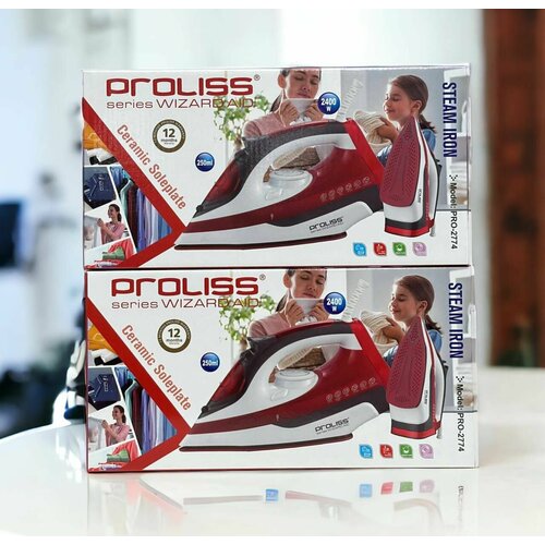 Утюг для одежды паровой с парогенератором и отпаривателем мини дорожный с керамической подошвой 2400 Вт красный с белым 500000₽