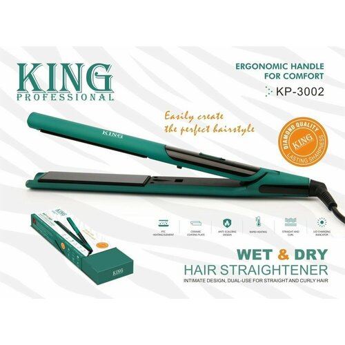 Выпрямитель для волос Профессиональный утюжок для выпрямления волос Зелный 252000₽