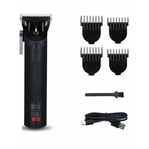Триммер для стрижки волос и бороды Профессиональная машинка с насадками аккумуляторная Черный 264000₽