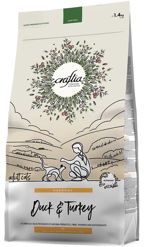 фото CRAFTIA HARMONA GRAIN FREE ADULT CAT DUCK & TURKEY беззерновой для взрослых кошек с уткой и индейкой (1,4 кг)