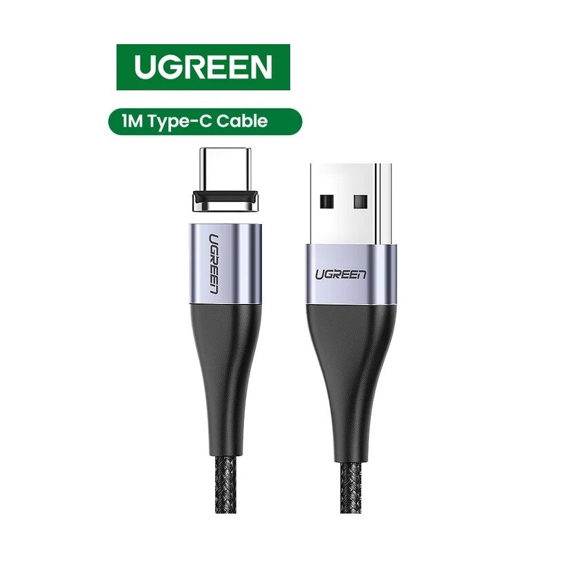 Магнитный кабель Ugreen ED023 USB - USB-C 3A 1M черный (60277)