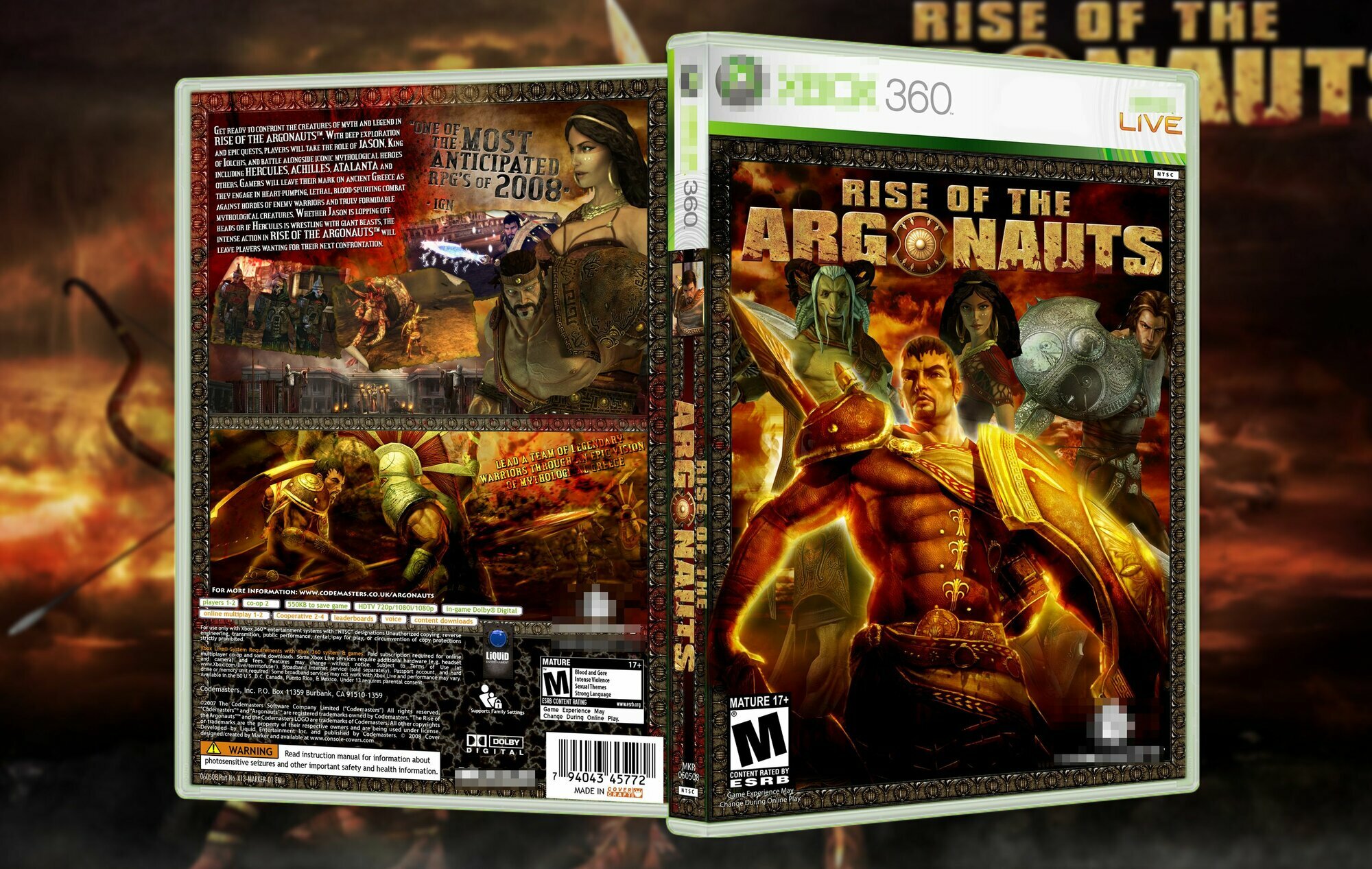 Rise of the Argonauts / Эксклюзивная Обложка для Кейса XBOX 360