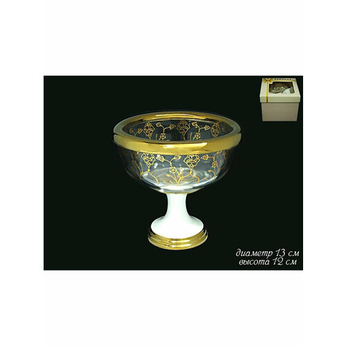 Конфетница на ножке Lenardi, стеклянная, 13 см