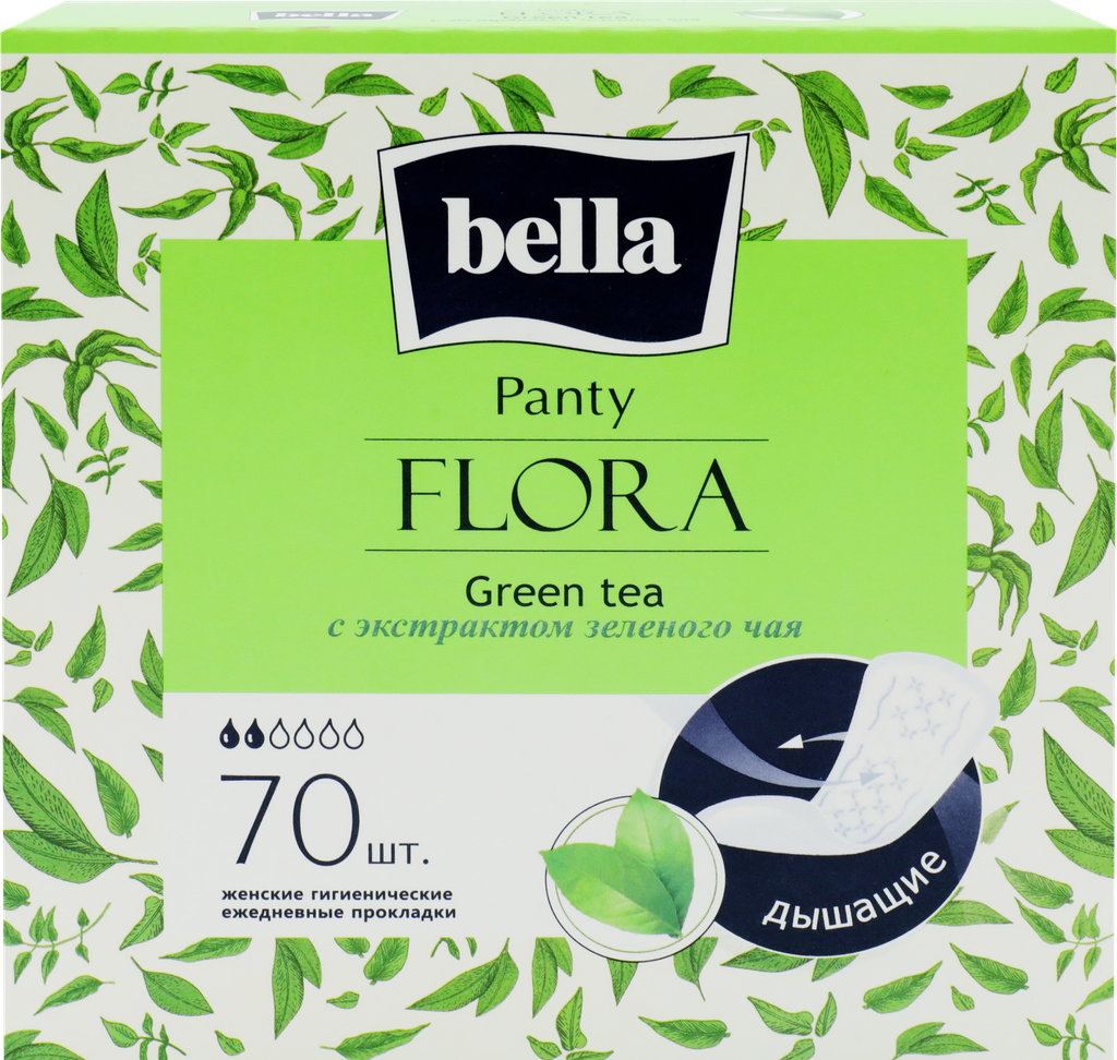 Прокладки BELLA Panty flora Green tea ежедневные, 70шт