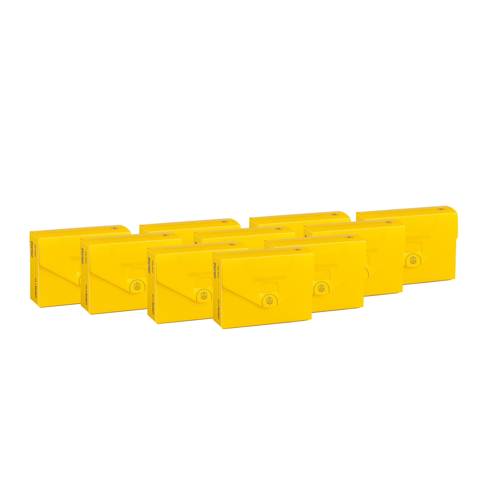 Набор коробочек Meeple House UCF Standard 30 мм GEN2 10 шт. желтый, для карт MTG, Pokemon