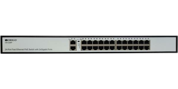 Unmanaged Switch 24x100Base-TX PoE, 2x1000Base-T, PoE Budget 285W, Long-range PoE up to 250m, 19 w/brackets