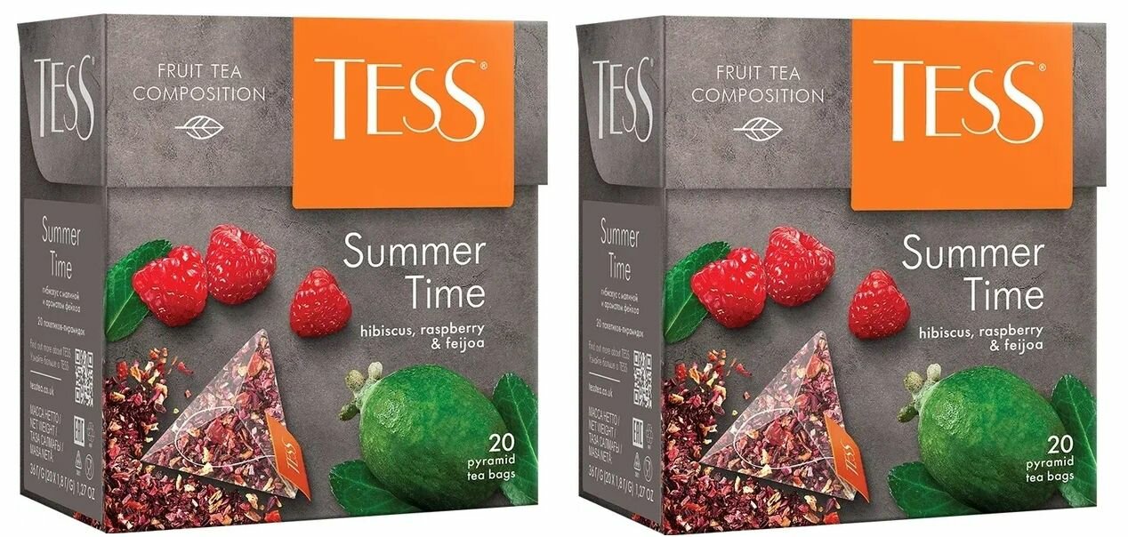 Чай Tess Summer Time фруктовый ароматизированный 20 пир - 2 штуки