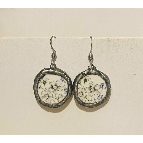 Серьги Artlab, фарфор, цветы