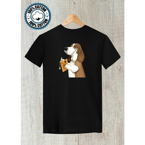 Футболка dog собака бассет-хаунд basset hound, размер M, черный мужская футболка бассет хаунд собака сидит m серый меланж