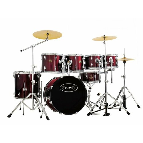TJW JW227-E2-MRD Барабанная установка (4 коробки), красная том барабан 10 x 8 drumcraft series 6 pb bk hw