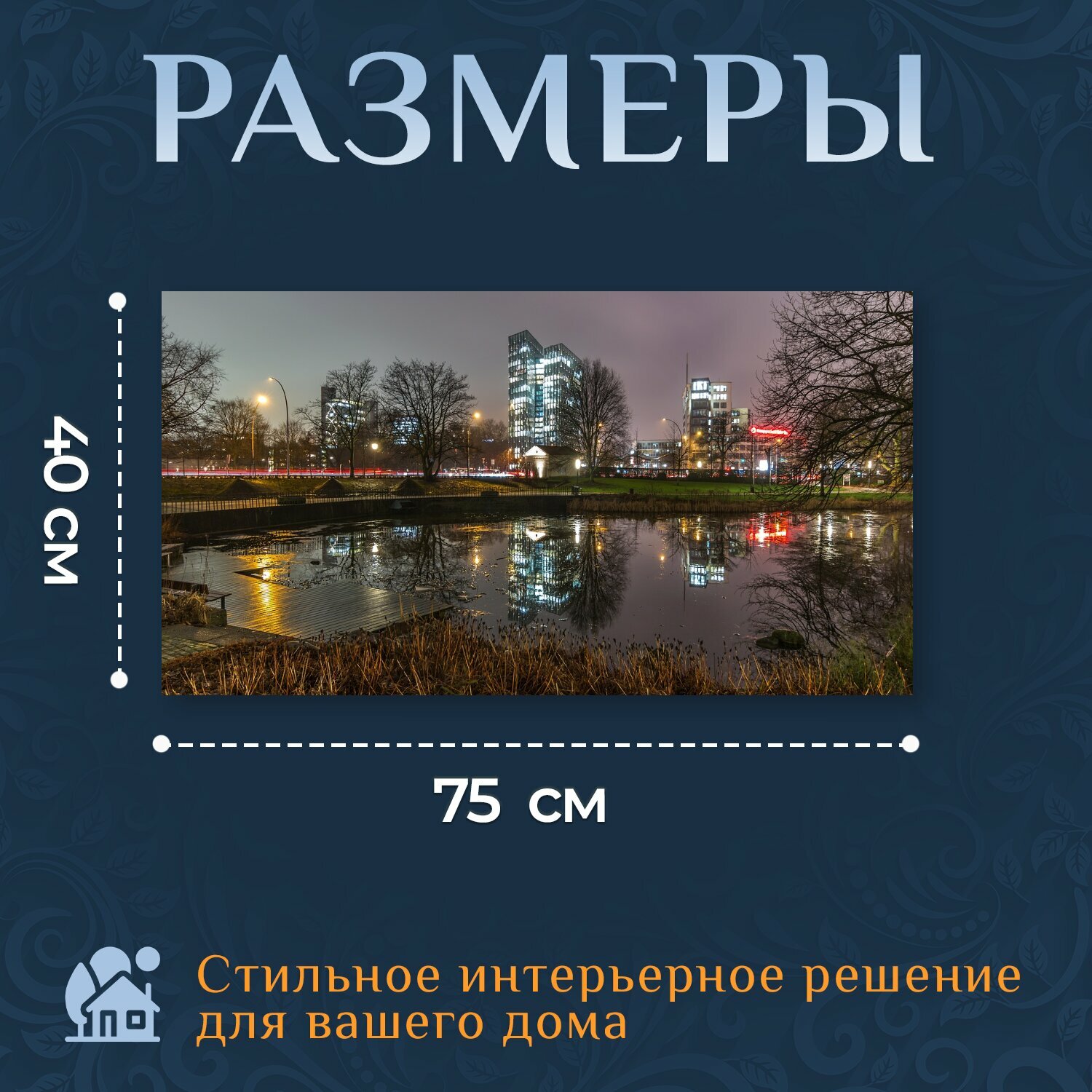 Картина на холсте "Город, городской ландшафт, панорама" на подрамнике 75х40 см. для интерьера