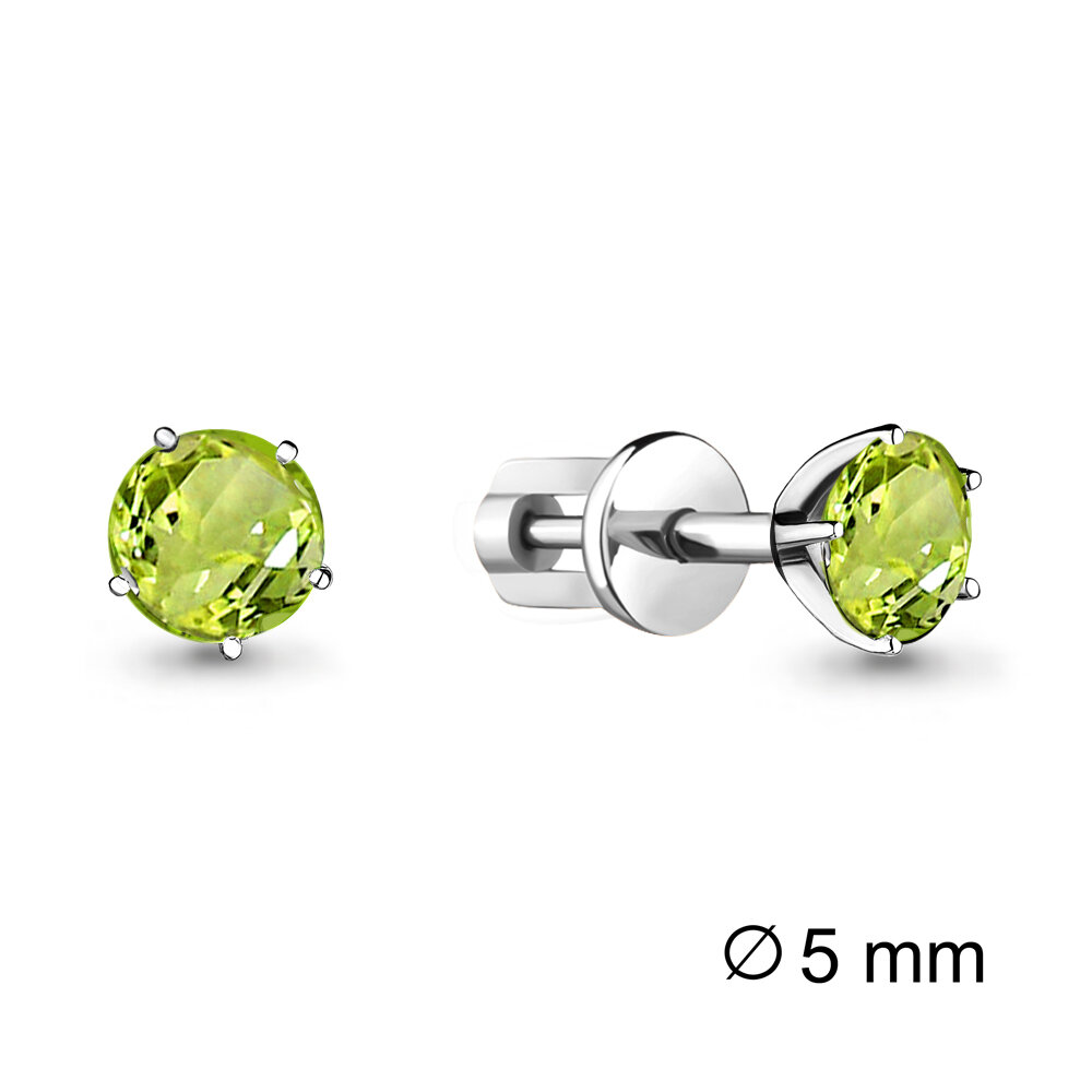 Серьги Diamant online, серебро, 925 проба, хризолит