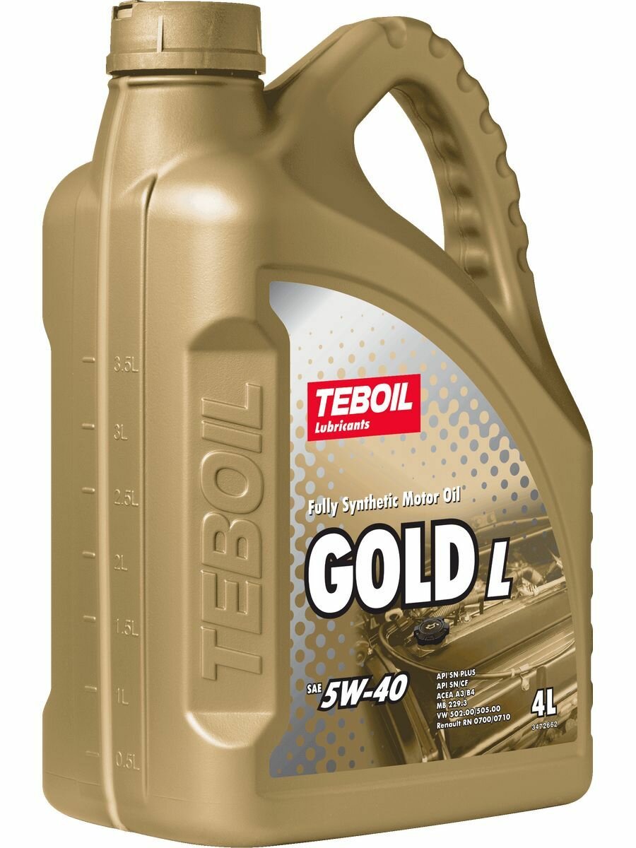 Масло моторное TEBOIL Gold L 5W-40 Канистра 4л (TZK) 3475041