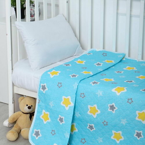 Покрывало Звездочки 110х140см бирюза бязь 120гм хл 100 1151₽