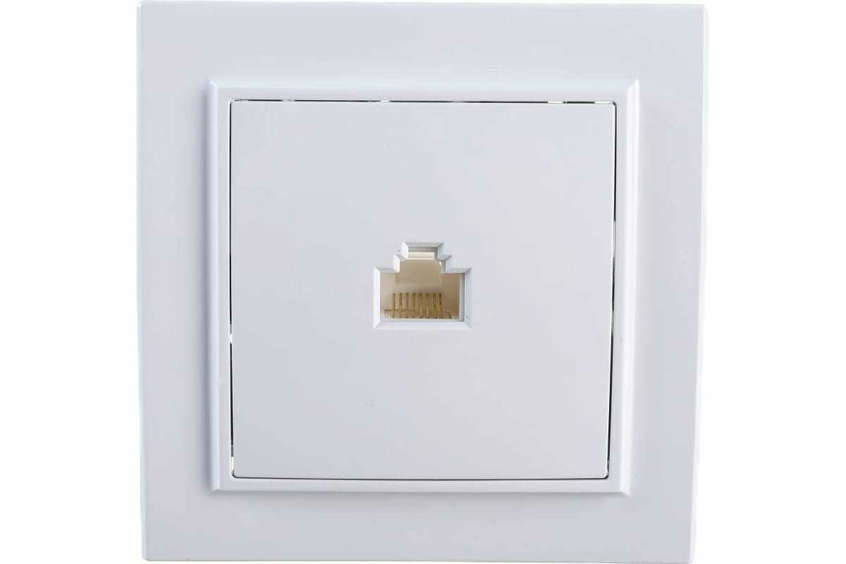 Розетка Ethernet RJ-45 (белый) Эрна Stekker PST00-9007-01 39047 - фото №9