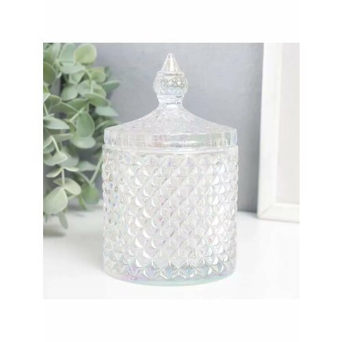 Шкатулка стекло Ромбы и купол перламутр 14х82х82 см 861₽