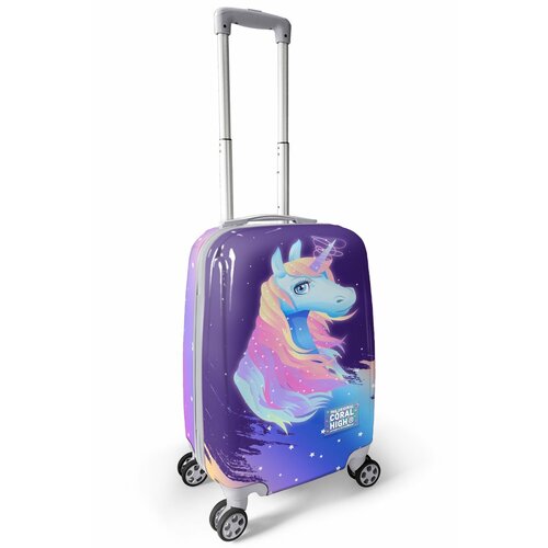 Чемодан  CORAL HIGH, ручная кладь, 35х50х25 см, 2.3 кг, фиолетовый