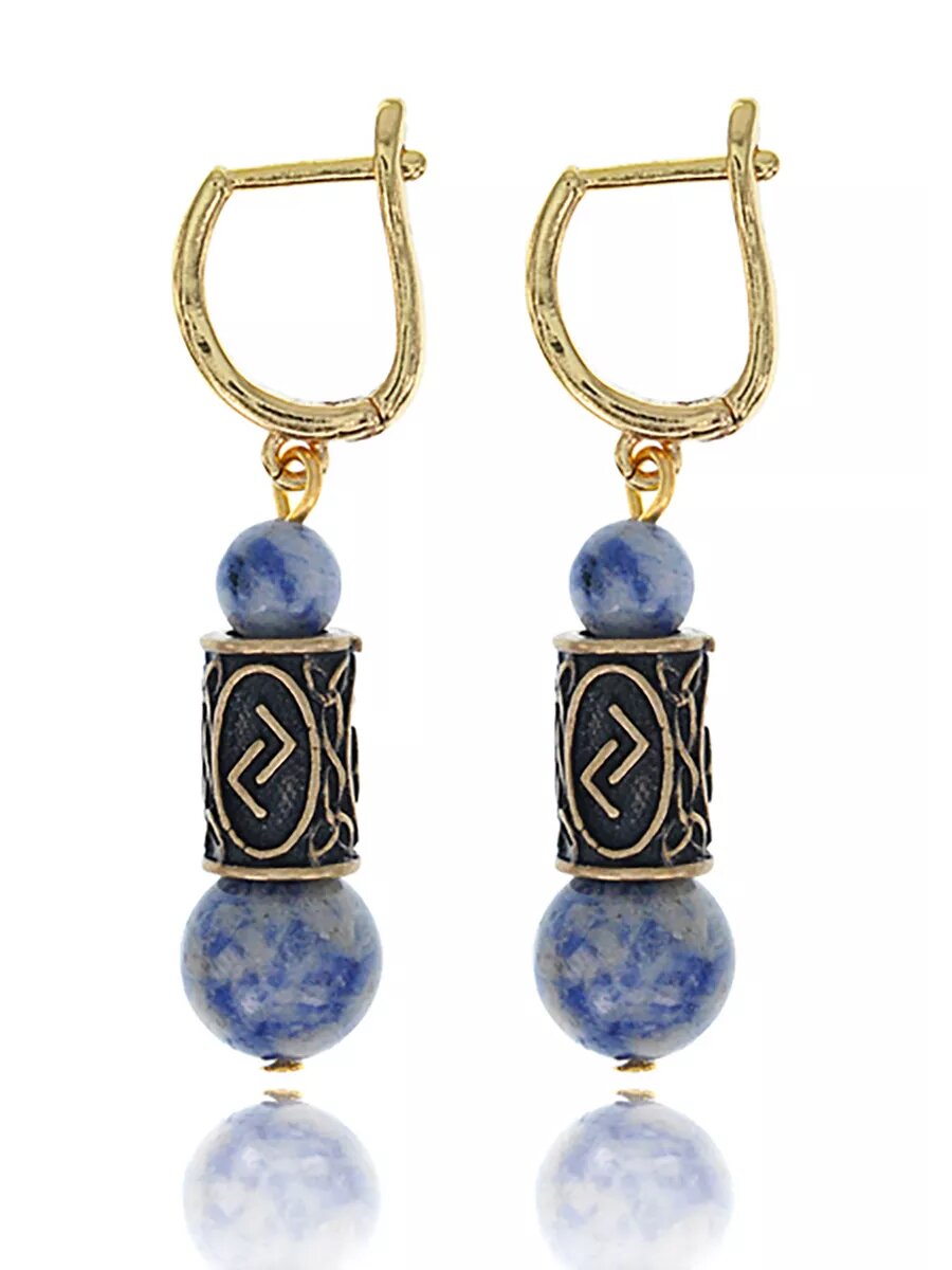 Серьги Вербица, размер 45 мм, голубой