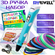 3D ручка MyRiwell с комплектом пластика ABS 150м/ Книжка с трафаретами/Прозрачны...