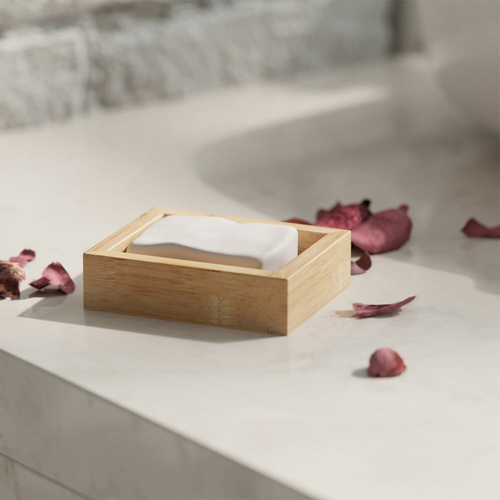 фото Мыльница бамбуковая Wood бамбук с поддоном и решеткой