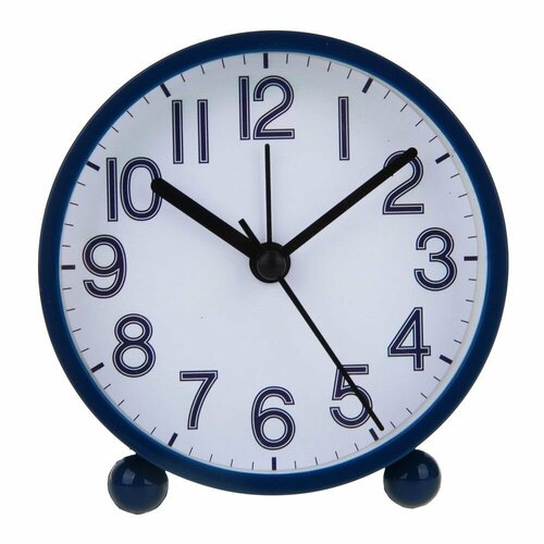 Будильник, LADECOR CHRONO, 9,4x9,8x4 см, пластик, 1xAA, цвет синий темный, синий