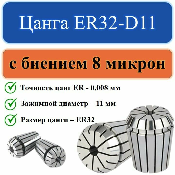 фото Цанга ER32-D11 с биением 0,008