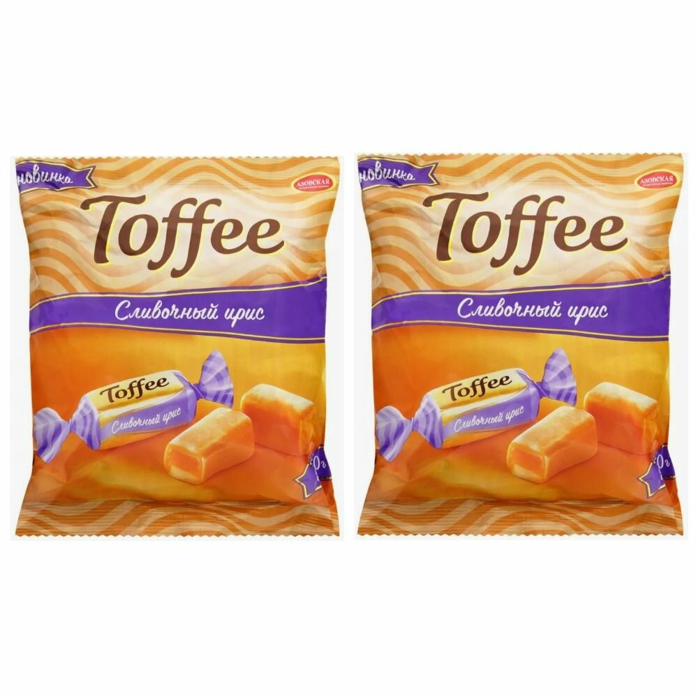 Азовская кондитерская фабрика Ирис сливочный глазированый "Toffee", 250 г, 2 шт