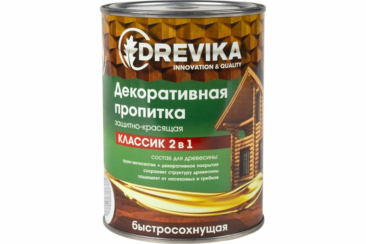 фото Drevika Пропитка декоративная классик 2 в 1 белый 0,75 л 255461