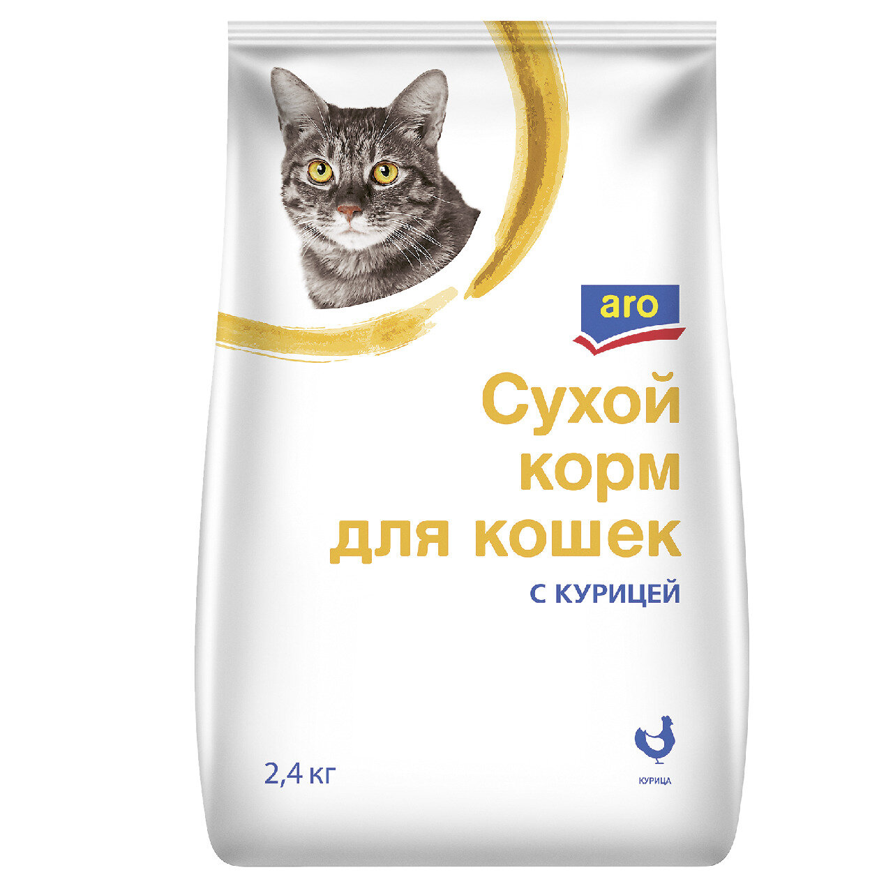 Корм сухой для кошек с курицей Aro, 2.4 кг