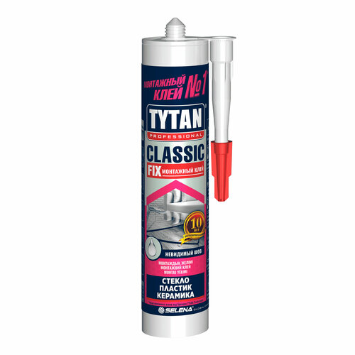 фото Монтажный клей для полиуретановых и дюрополимерных плинтусов титан tytan professional classic fix, 310 мл, прозрачный