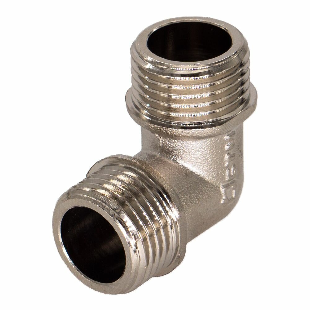 Уголок сантехнический 1/2" с ограничителем для трубы наружная резьба CTM — фото 1