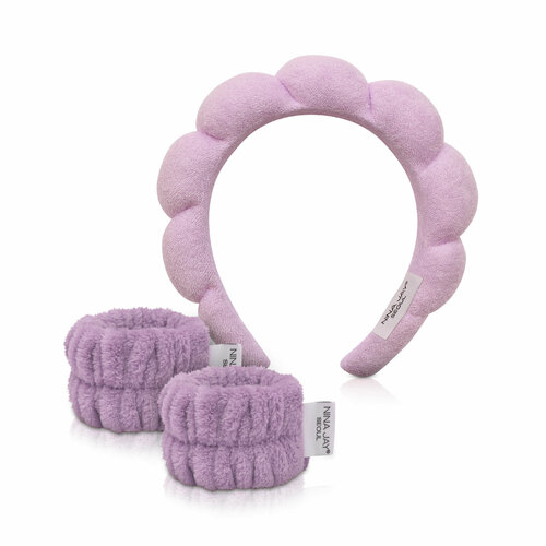 Набор ободок+напульсники лавандовогог цвета NINA JAY