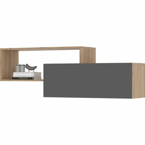Шкаф навесной Woodville Элла ПЛ 01 серый графит дуб крафт золото 3900₽