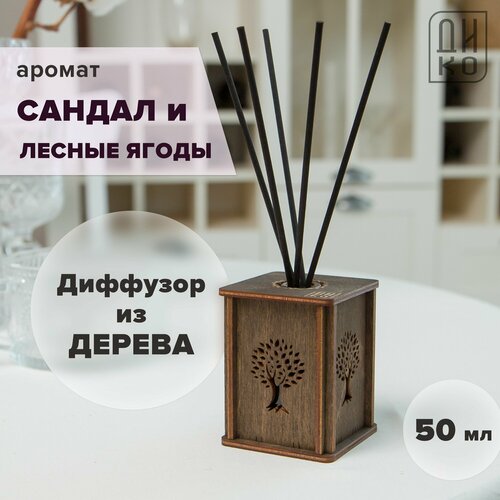 фото Диффузор для дома с палочками - аромат древесный восток / дерево жизни коричневого цвета diko