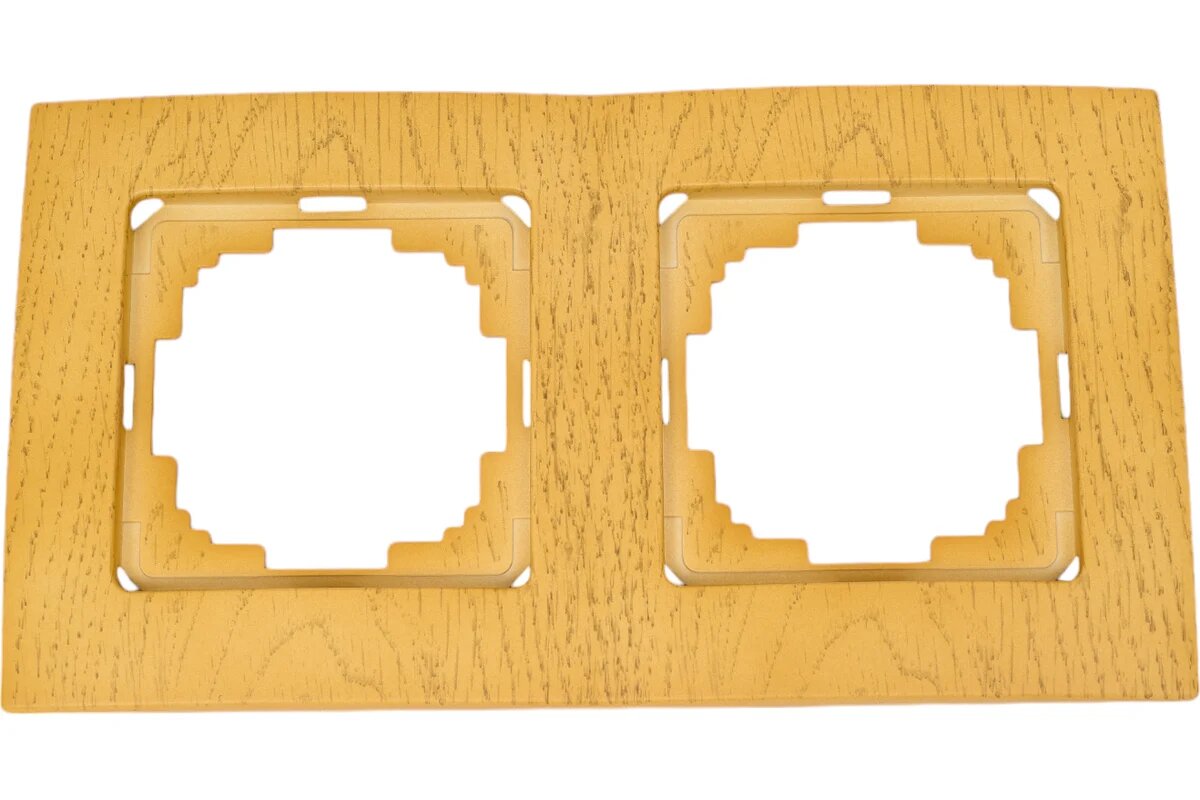 Рамка Nilson 24280092 Touran Wood  2 гнезда  анодированная  цвет клён  горизонтальный монтаж
