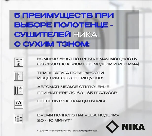 Полотенцесушитель электрический Ника Way 3 80/50, матовый черный RAL9005 - фото №7