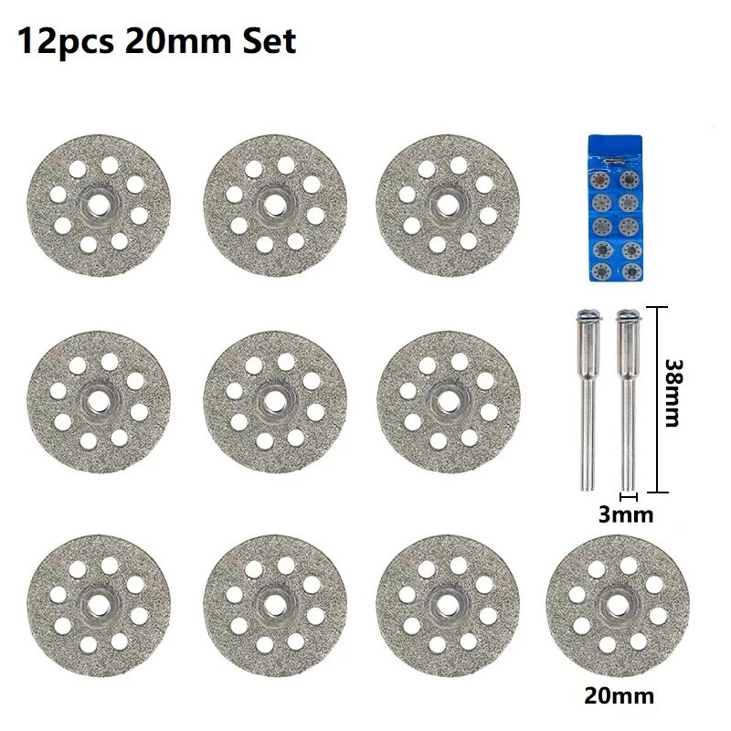 Алмазные диски XCAN для Dremel 20/22/25/30 мм 12pcs 20mm Set