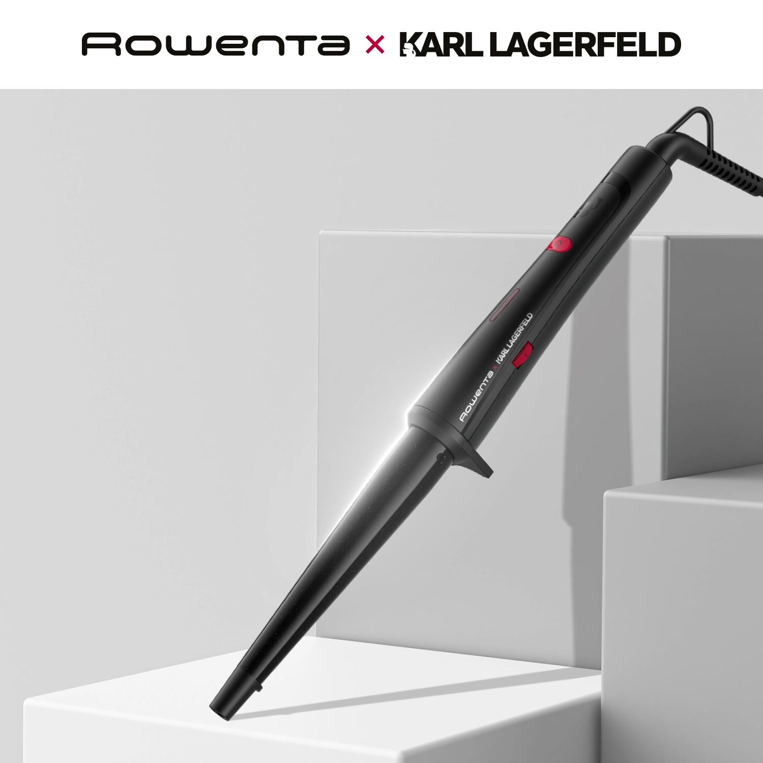Щипцы для завивки Rowenta Karl Lagerfeld CF324LF0, конические — фото 1
