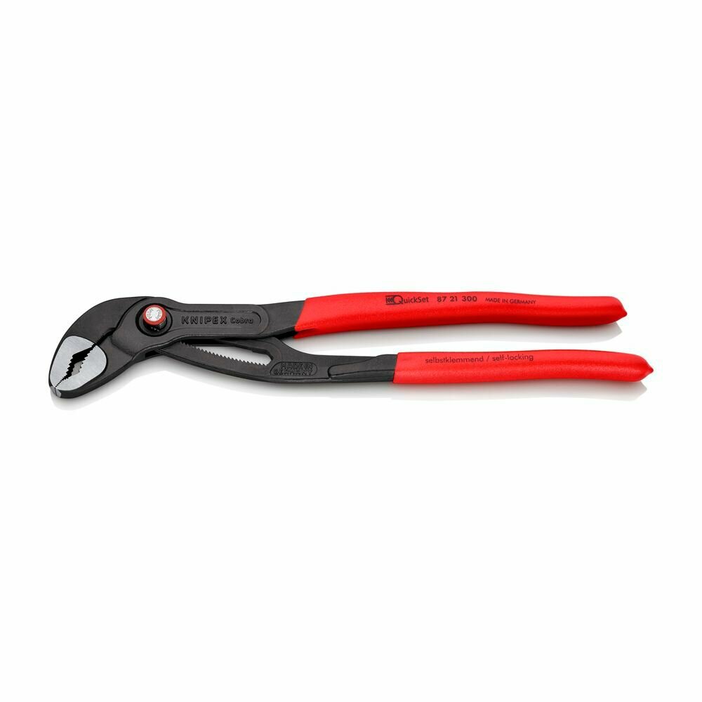 Клещи переставные KNIPEX COBRA QuickSet зев 70 мм, длина 300 мм, фосфатированные, обливные ручки KN-8721300 — фото 1