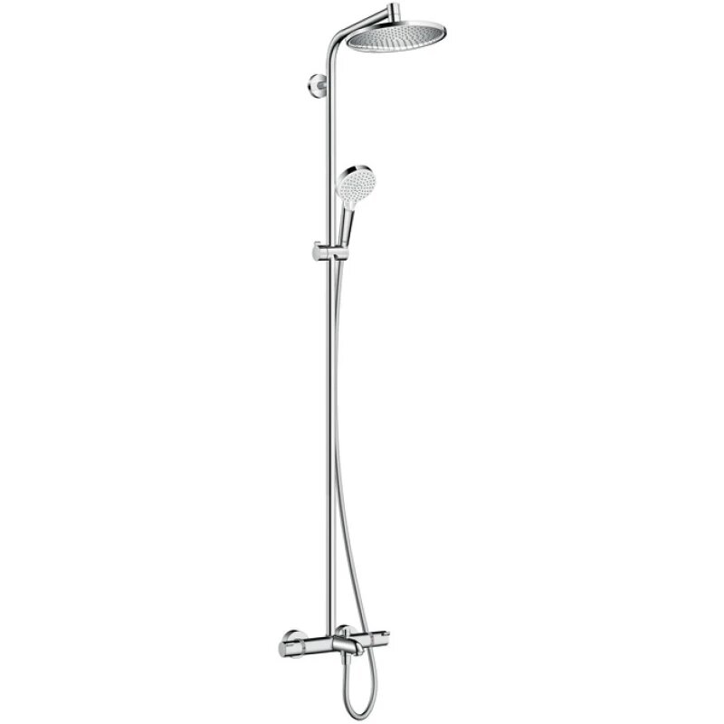Hg crometta showerpipe s 240 shp: термостат для ванны + стойка с верхним душем 240мм ручной душ цвет хром 27320000 Hansgrohe