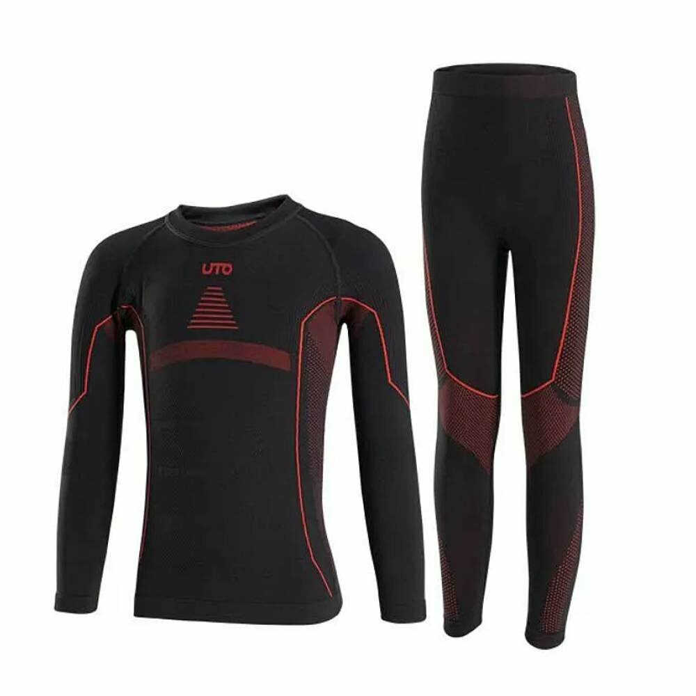 Комплект термобелья  Children's Sports Bamboo Charcoal, размер 130, черный, красный