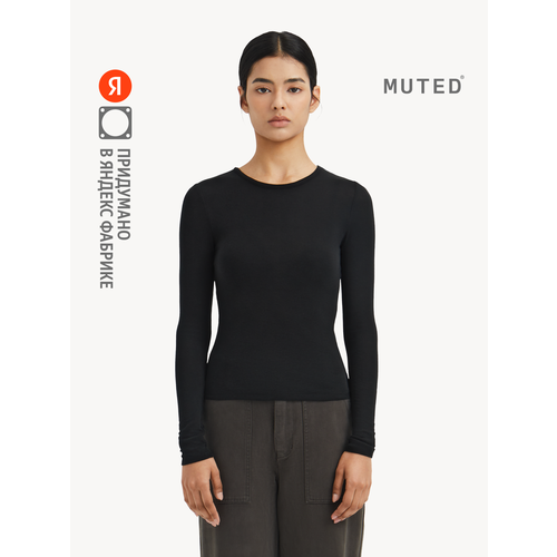фото Лонгслив muted soft touch, размер l, , черный