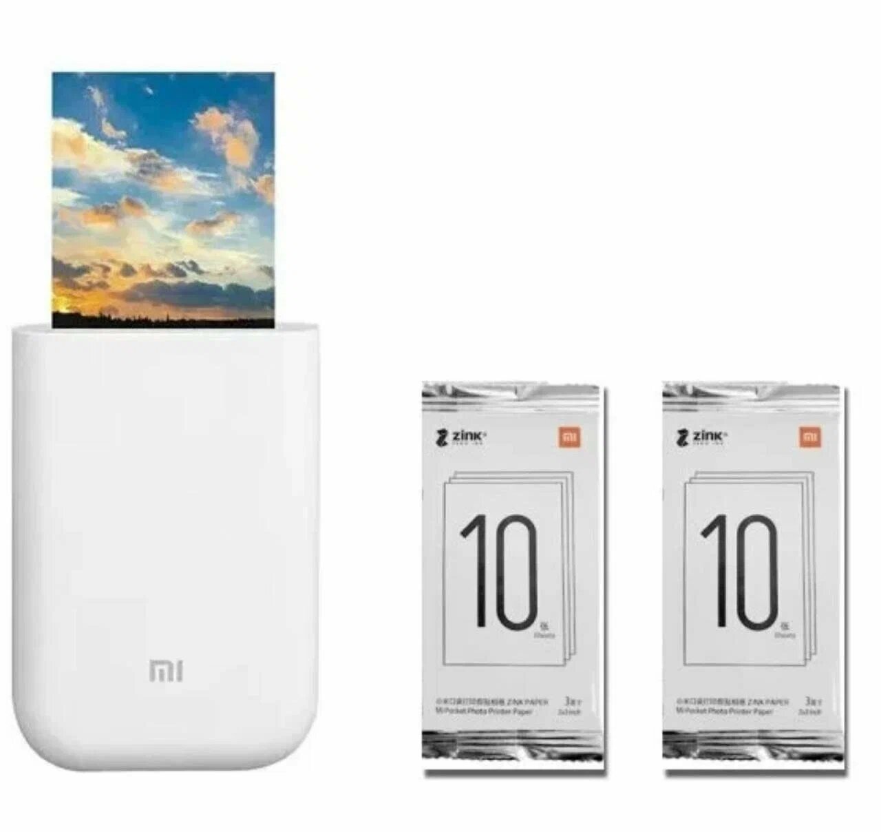 Фотопринтер портативный цветной Xiaomi Mi, Portable Photo Printer, Global XMKDDYJ01HT, белый, Комбинация 20 слайдов