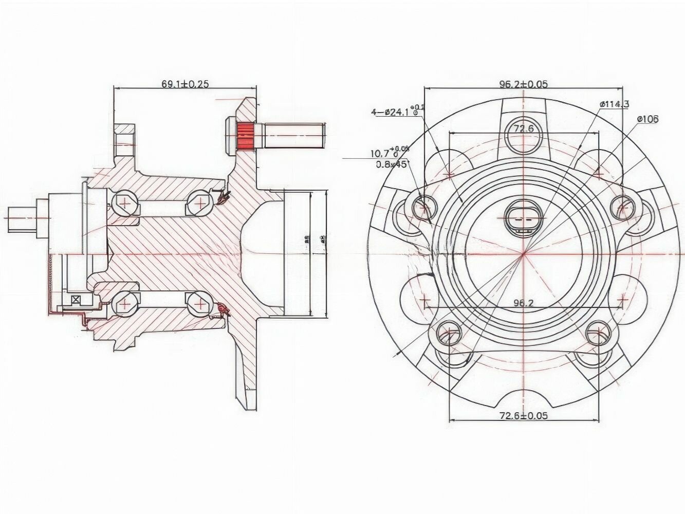 Ступица задняя для Тойота ISIS  Пикник Авенсис  Рав 4 арт ST4245044020 SAT