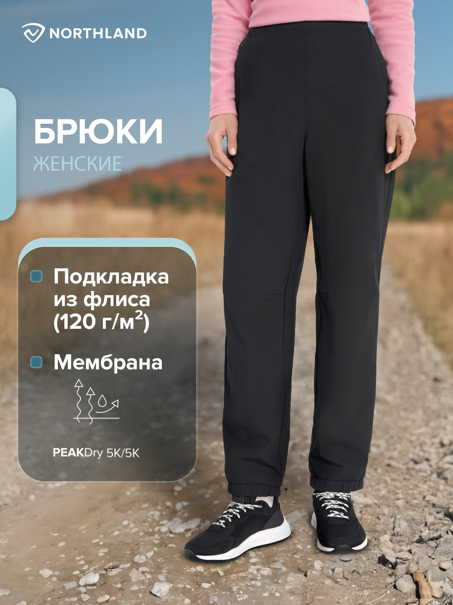 Брюки утеплённые Northland Women's Travel Pants размер 46-48 черный