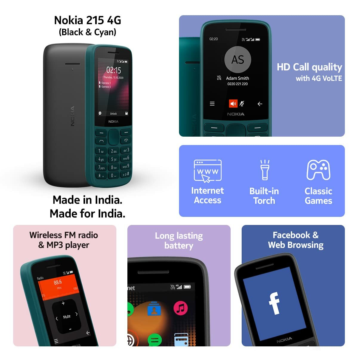 Телефон Nokia 215 4G 2-Sim — фото 1