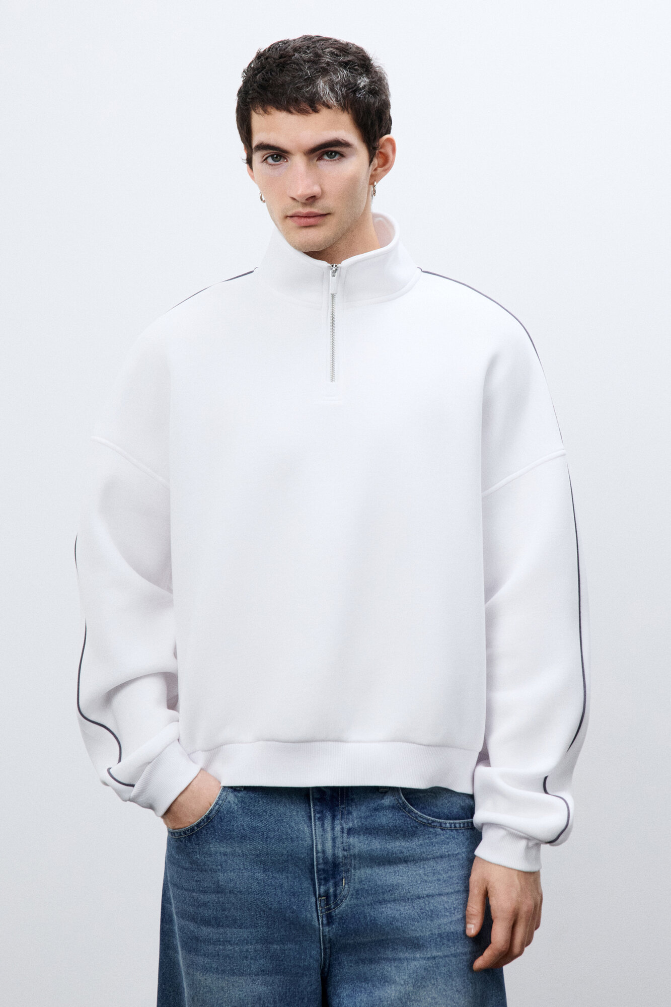 Толстовка Befree Man Basic, размер L, , белый — фото 1